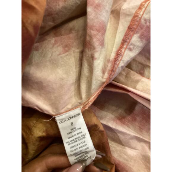 Ulla Johnson valentina tie dye strappy cotton midi dress size 6 - Picture 8 of 8